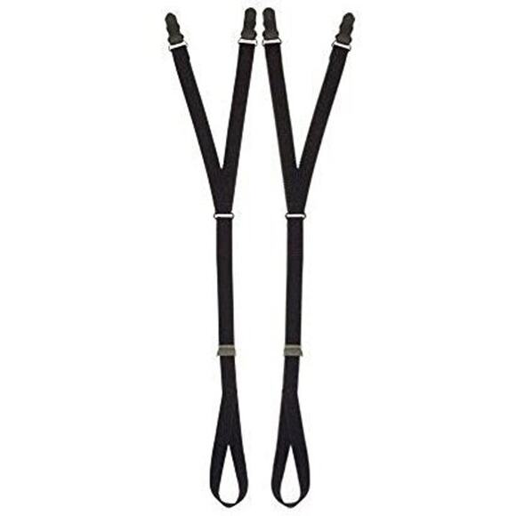Shirt Stays – Black with Stirrup Style Garter Clip & Heel Loop, 1 Pair - Picture 1 of 4